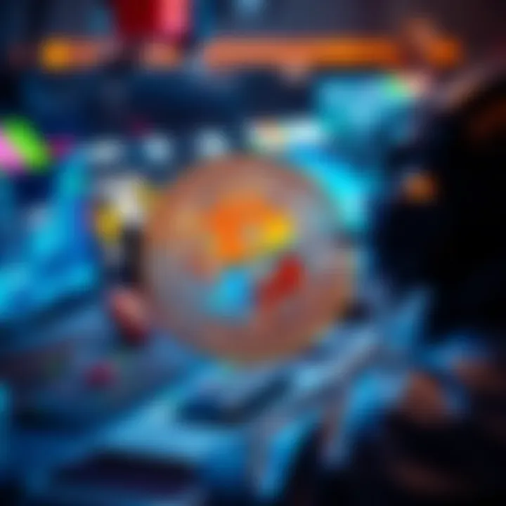 Abstract visualization of cryptocurrency in online gaming