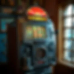 A vintage British slot machine showcasing its unique design