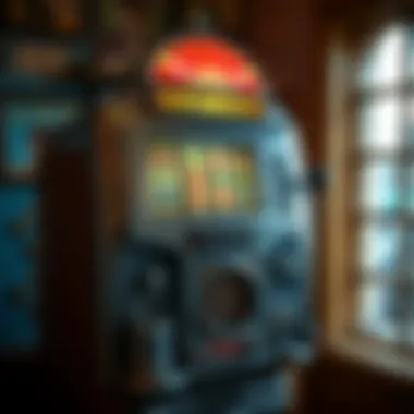 A vintage British slot machine showcasing its unique design