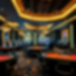 Luxurious casino interior showcasing gaming tables