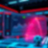 A futuristic betting interface showcasing advanced technology