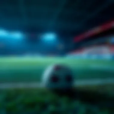 Data-Driven Football Predictions A football pitch with data analytics graphics overlay