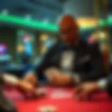 Strategic Moves in Blackjack A player strategizing their moves in blackjack