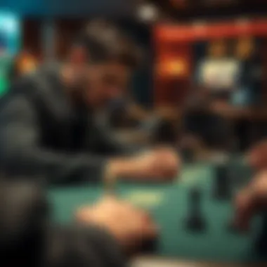 A strategic player contemplating their next move at a gaming table