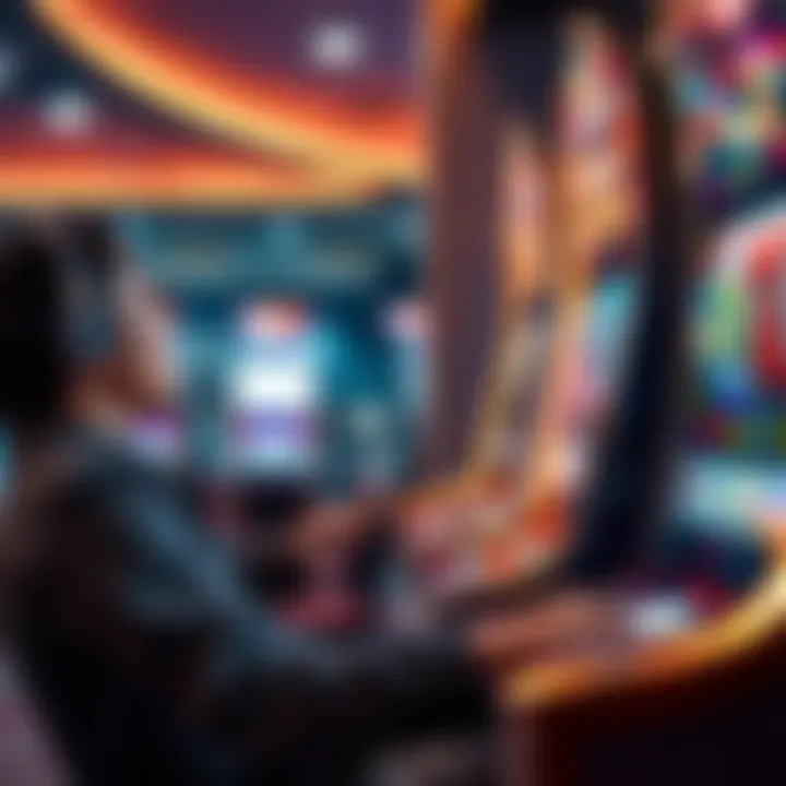 A user enjoying a virtual slot machine with excitement