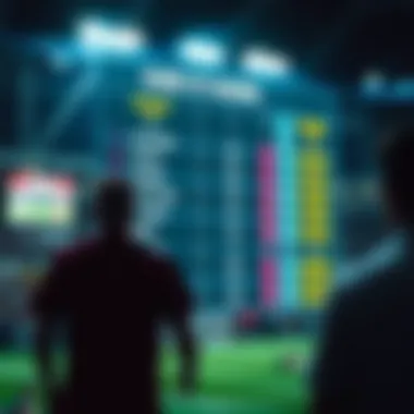 Visual representation of game score predictions