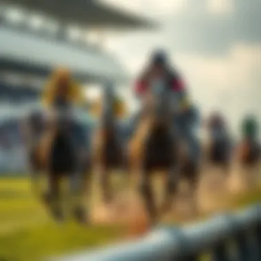 Horse racing scene showcasing excitement and anticipation