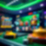 Digital Representation of Online Casino Interface A digital representation of an online casino interface showcasing various games and features