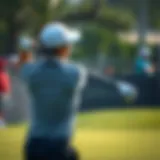 A dynamic shot of Kim Si-woo during a tournament, showcasing his powerful swing.