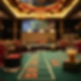 Elegant baccarat table setup