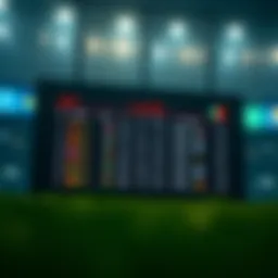 Dynamic scoreboard displaying real-time match updates