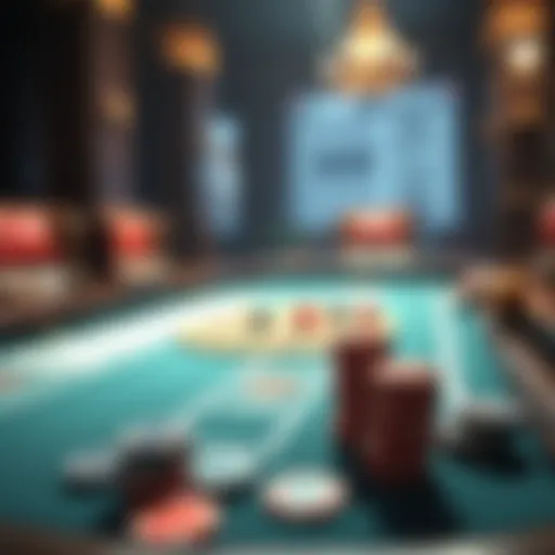 A classic baccarat table with cards and chips