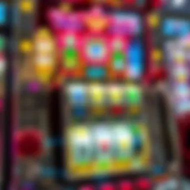 An intricate design of a modern slot machine with vibrant colors and unique features