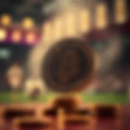 A digital representation of a virtual coin toss