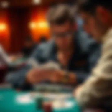 Player analyzing their cards