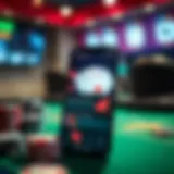 A sleek mobile interface showcasing a poker app's features.