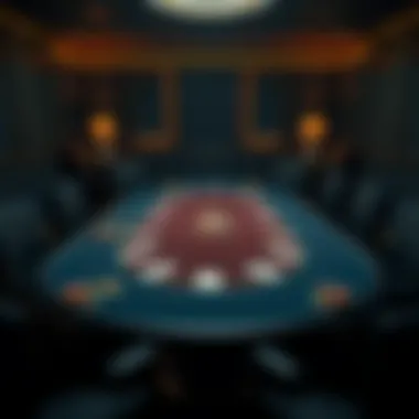 Detailed illustration of a poker table setup