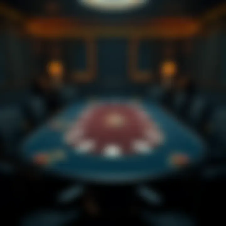 Detailed illustration of a poker table setup
