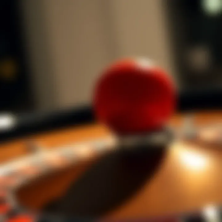 Close-up of a roulette ball resting on the wheel