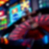 A vibrant roulette wheel with colorful slots