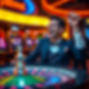 Player celebrating a win at the roulette