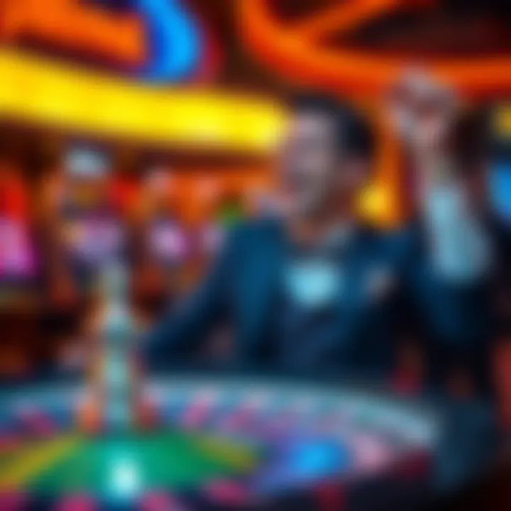 Player celebrating a win at the roulette