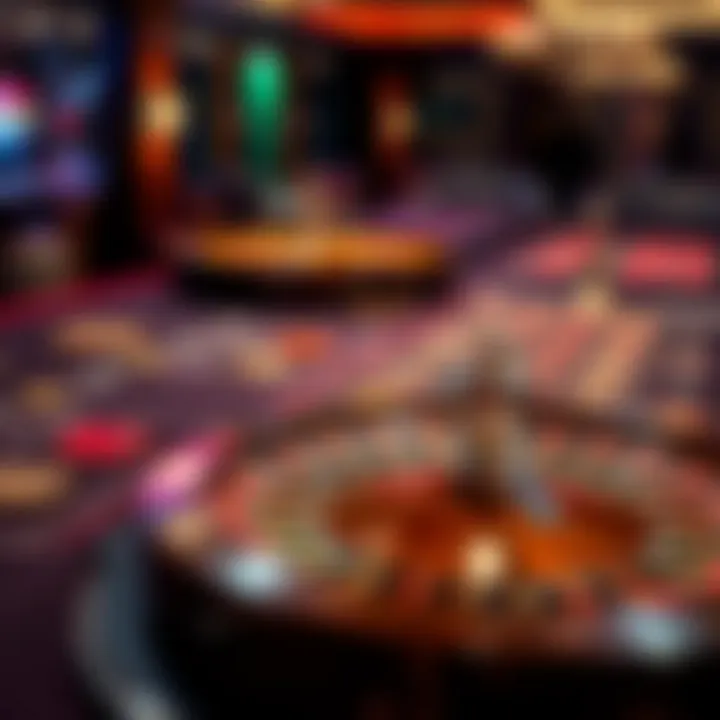 Different variations of roulette on a casino table