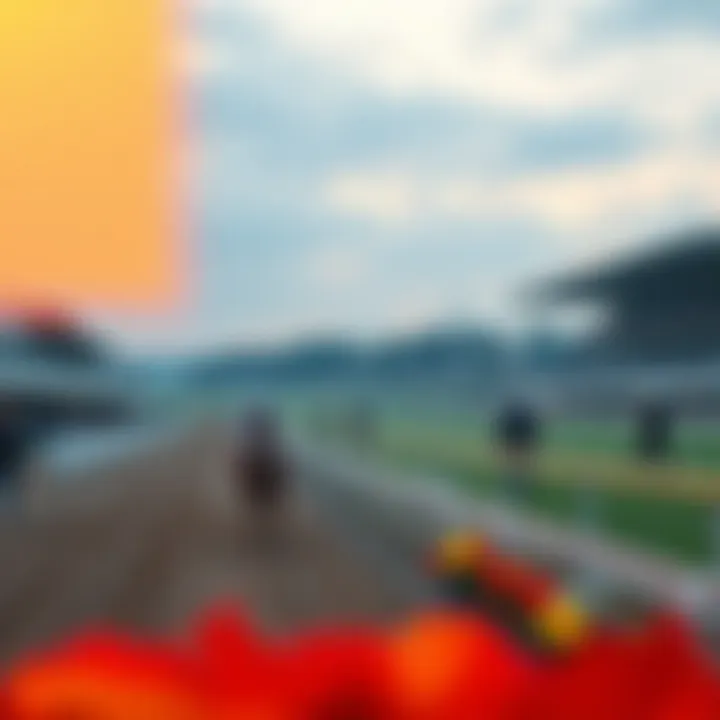 A serene racetrack environment promoting safe betting practices