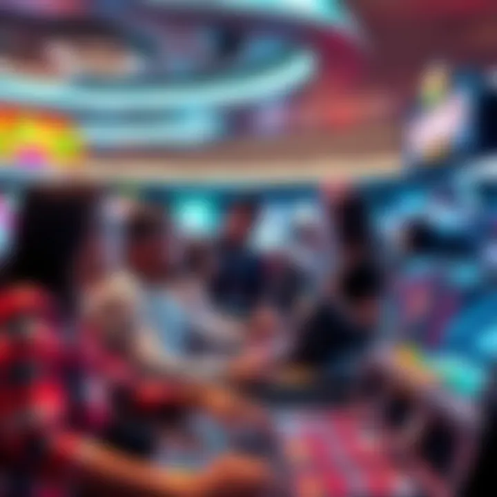 Casino environment showcasing players engaged in Slingo