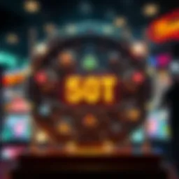 An intricate design representing online slot game mechanics