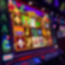 A vibrant online slot game interface showcasing various themes and features