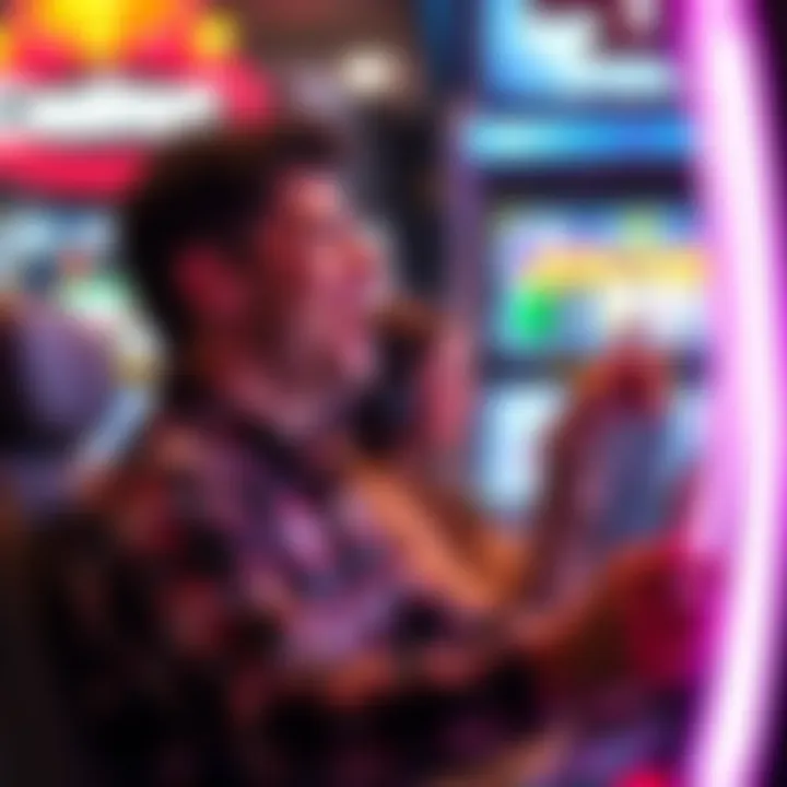 Player enjoying a successful virtual slot game