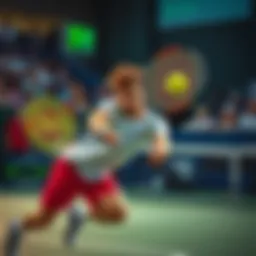 Tennis match in action showcasing dynamic gameplay