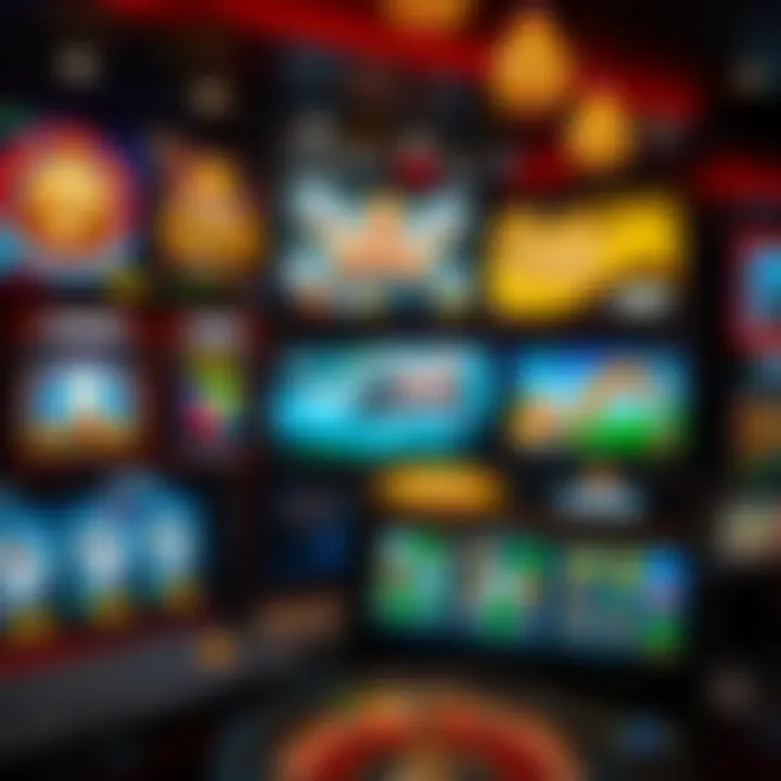 Display of various casino game options