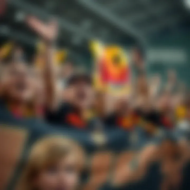 Wellington Phoenix fans cheering in the stadium