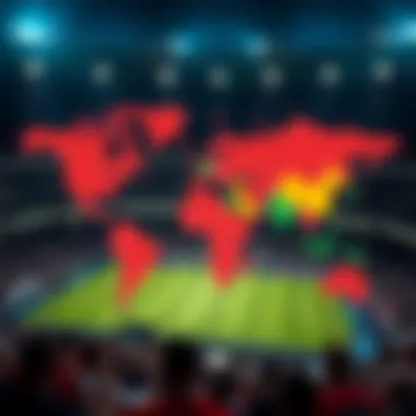 Map showcasing host countries of the World Cup