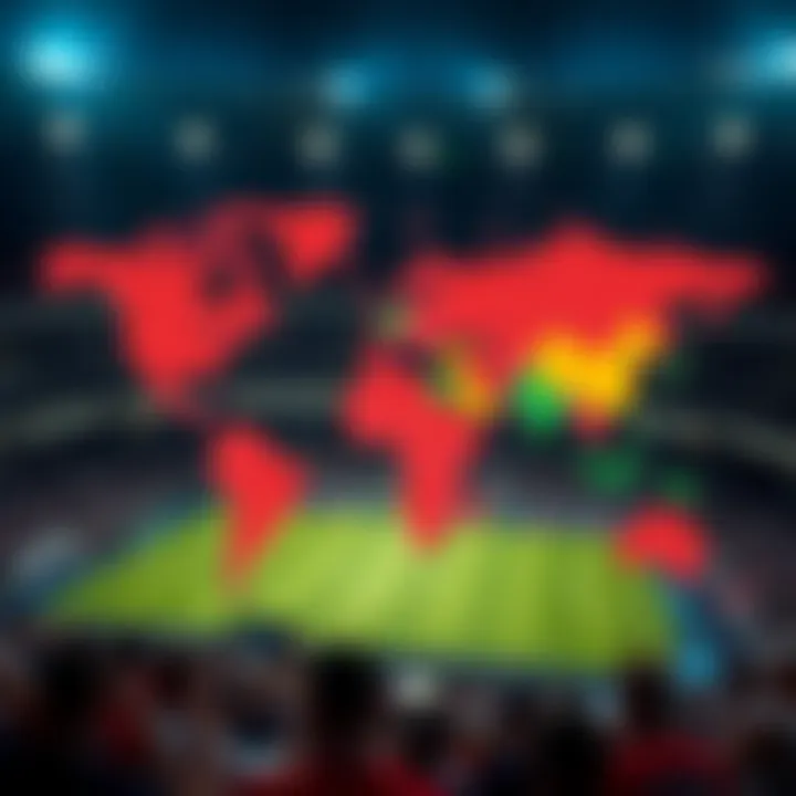 Map showcasing host countries of the World Cup